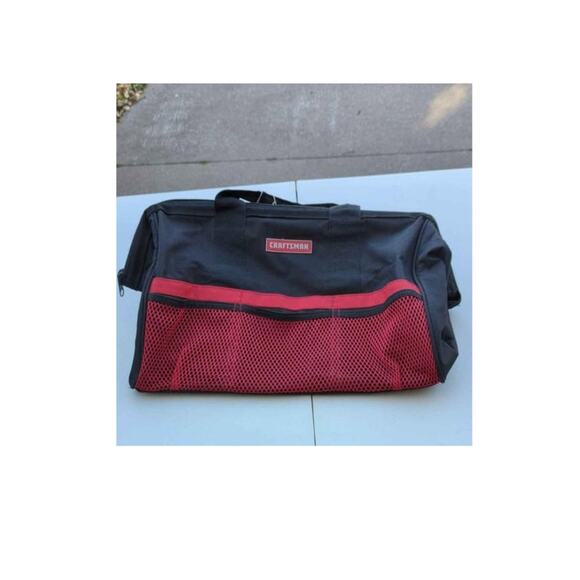 Craftsman 18 in. Red and Black Wide Open Zipper Tool Bag - Picture 1 of 6